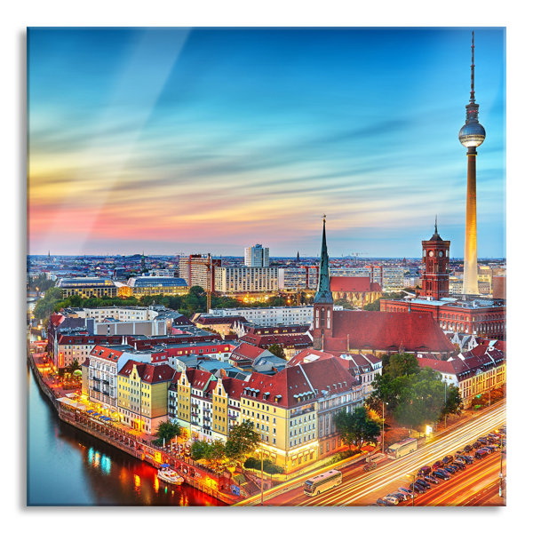 Ebern Designs Glasbild Berlin City Panorama Wayfair De